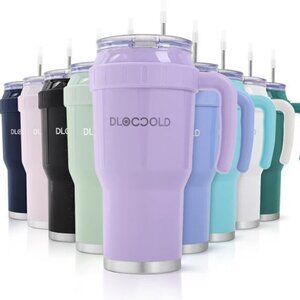 DLOCCOLD 40 oz Tumbler with Handle, Lid & Straw, Lavender